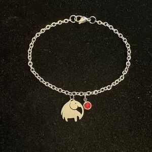 Cute Elephant Charm Bracelet with birthstone charm